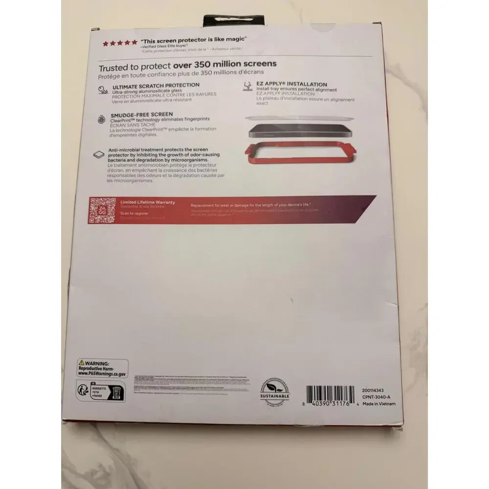 ZAGG InvisibleShield Glass Elite Screen Protector iPad Pro 11” 2024 NIB